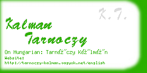 kalman tarnoczy business card